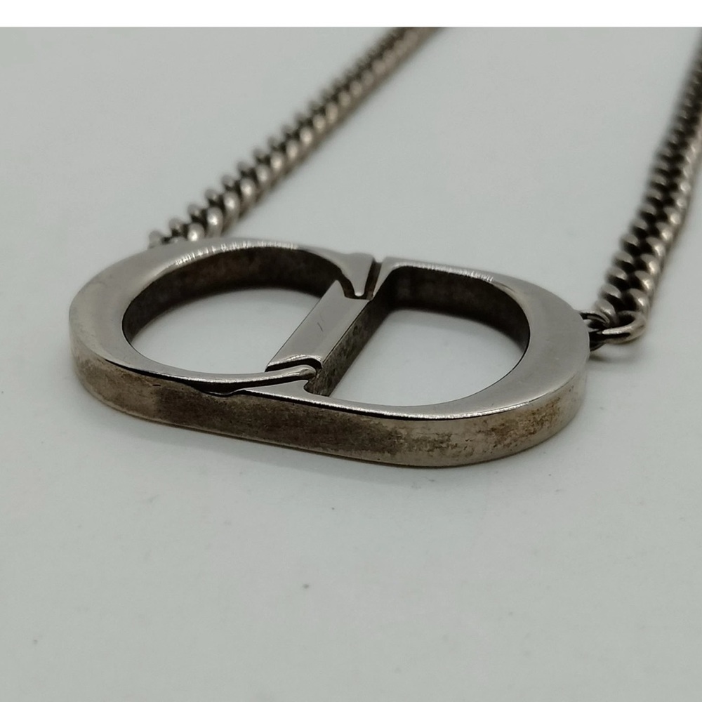 Christian Dior Necklace Silver Authentic Classic CD - Picture 3 of 14